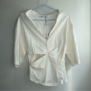 NWT Zara Structured Cut Out Blouse